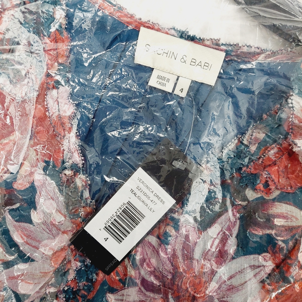 NEW Sachin & Babi Veronica Viscose Floral Midi Dress Z59 - Picture 8 of 9
